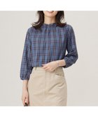 【ジェイ プレス/J.PRESS】のプロビスストライプチェック フリルネック カットソー ブルーチェック系|ID: prp329100004522360 ipo3291000000031989052