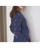 【フェルゥ/Feroux】の【洗える】パールスリーブ ケーブルニット ネイビー系|ID: prp329100004522472 ipo3291000000031990043