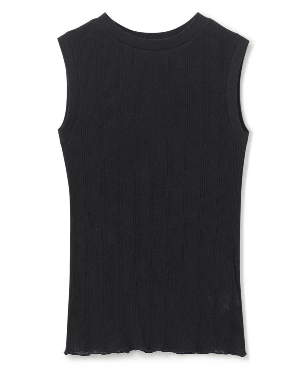 【アンクレイヴ/uncrave】の【手洗い可】シアー ランダムリブ ノースリーブ カットソー(uncrave STANDARD) インテリア・キッズ・メンズ・レディースファッション・服の通販 founy(ファニー) 　ファッション　Fashion　レディースファッション　Fashion for Women　トップス・カットソー　Cut & Sew Tops　キャミソール&ノースリーブ　Camisoles & Sleeveless Tops　カットソー・ベーシックTシャツ　Cut-and-Sewn Tops / Stretch Tees & Basics　インナー　Innerwear　春　Spring　カットソー　Cut and Sewn Top　コンパクト　Compact, Small Size　シアー　Sheer, See-Through　雑誌　Magazine, Fashion Magazine　タンク　Tank Top, Sleeveless Top　ノースリーブ　Sleeveless, No-Sleeve　別注　Limited Edition, Custom Order　S/S・春夏　SS, Spring/Summer, Warm Season　夏　Summer　ブラック|ID: prp329100004522527 ipo3291000000032671262