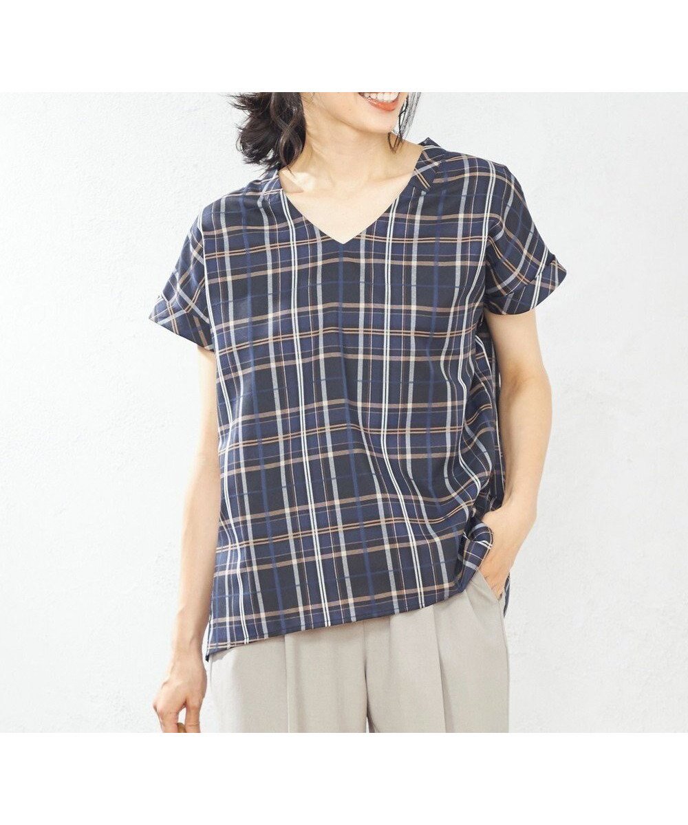 【エニィファム/any FAM】の【洗える】イージーケアチェック ブラウス 人気、トレンドファッション・服の通販 founy(ファニー) 　ファッション　Fashion　レディースファッション　WOMEN　トップス・カットソー　Tops/Tshirt　シャツ/ブラウス　Shirts/Blouses　チェック　Check　夏　Summer　春　Spring　S/S・春夏　Ss・Spring/Summer　洗える　Washable　秋　Autumn/Fall　 other-1|ID: prp329100004522612 ipo3291000000031991250
