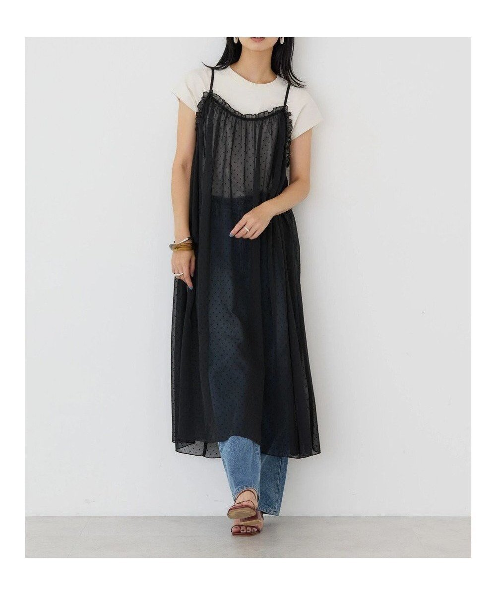 【アメリカンホリック/AMERICAN HOLIC】のドビーシフォンキャミワンピース インテリア・キッズ・メンズ・レディースファッション・服の通販 founy(ファニー) 　ファッション　Fashion　レディースファッション　WOMEN　ワンピース　Dress　キャミワンピース　No Sleeve Dresses　おすすめ　Recommend　キャミワンピース　Cami Dress　シフォン　Chiffon　フェミニン　Feminine　フレア　Flare　ポケット　Pocket　リボン　Ribbon　A/W・秋冬　Aw・Autumn/Winter・Fw・Fall-Winter　Black|ID: prp329100004522634 ipo3291000000031991497