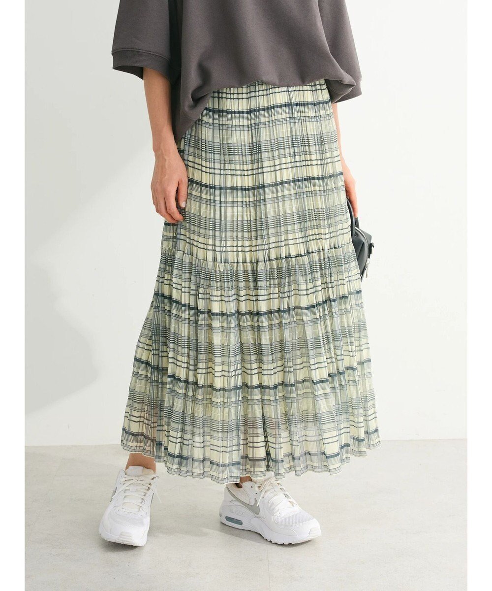【グリーンパークス/Green Parks】のシアープリーツボリュームスカート インテリア・キッズ・メンズ・レディースファッション・服の通販 founy(ファニー) 　ファッション　Fashion　レディースファッション　WOMEN　スカート　Skirt　おすすめ　Recommend　ギャザー　Gather　シアー　Sheer　シンプル　Simple　チェック　Check　プリーツ　Pleats　ポケット　Pocket　リラックス　Relax　無地　Plain Color　A/W・秋冬　Aw・Autumn/Winter・Fw・Fall-Winter　Check|ID: prp329100004522649 ipo3291000000031991676