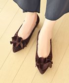 【ヌーベルローブオウ/nouvelleRobe Ou】の新色追加【本革・高反発】Ruffles ポインテッドトゥ ヒールパンプス ブラウンファブリック|ID: prp329100004522661 ipo3291000000033656806