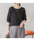 【アメリカンホリック/AMERICAN HOLIC】の透かし編み半袖ニットプルオーバー Black|ID: prp329100004522676 ipo3291000000031991930