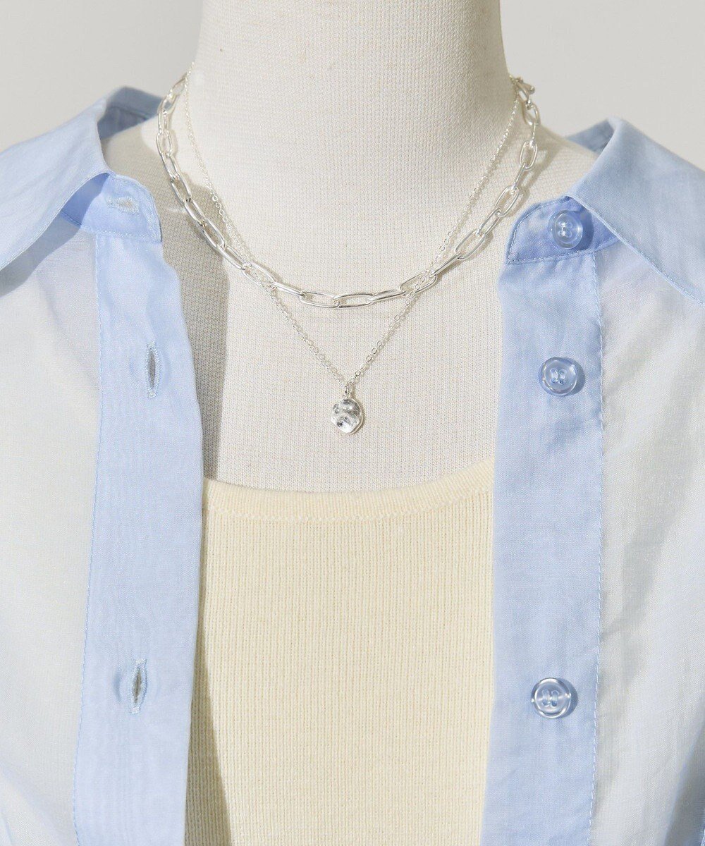 【アメリカンホリック/AMERICAN HOLIC】の2連チェーン×ワントップネックレス インテリア・キッズ・メンズ・レディースファッション・服の通販 founy(ファニー) 　ファッション　Fashion　レディースファッション　WOMEN　ジュエリー　Jewelry　ネックレス　Necklaces　NEW・新作・新着・新入荷　New Arrivals　おすすめ　Recommend　アクセサリー　Accessories　ギフト プレゼント　Gift Present　チェーン　Chain　ネックレス　Necklace　Silver|ID: prp329100004522686 ipo3291000000031991997