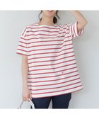 【自由区/JIYU-KU】の【洗える】ボーダーワイドBIG Tシャツ オフ×レッド|ID: prp329100004522720 ipo3291000000031992269