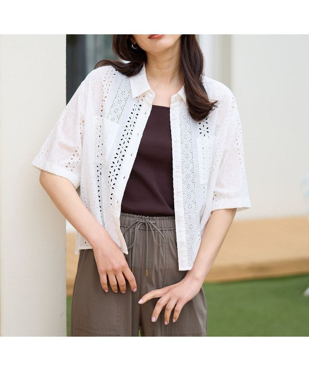 【エニィファム/any FAM】のエンブロイダリーシャツ インテリア・キッズ・メンズ・レディースファッション・服の通販 founy(ファニー) 　ファッション　Fashion　レディースファッション　WOMEN　トップス・カットソー　Tops/Tshirt　シャツ/ブラウス　Shirts/Blouses　NEW・新作・新着・新入荷　New Arrivals　おすすめ　Recommend　エンブロイダリー　Embroidery　カーゴパンツ　Cargo Pants　スリット　Slit　デニム　Denim　フェミニン　Feminine　ロング　Long　ワイド　Wide　夏　Summer　春　Spring　S/S・春夏　Ss・Spring/Summer　オフ|ID: prp329100004522725 ipo3291000000031992341