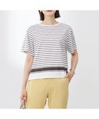 【ジェイ プレス/J.PRESS】の【洗える】パネルボーダー Tシャツ オフ×ダークブラウン系|ID: prp329100004522732 ipo3291000000031992378