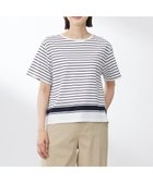 【ジェイ プレス/J.PRESS】の【洗える】パネルボーダー Tシャツ オフ×ネイビー系|ID: prp329100004522732 ipo3291000000031992379