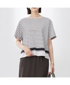【ジェイ プレス/J.PRESS】の【洗える】パネルボーダー Tシャツ ベージュ×ブラック系|ID: prp329100004522732 ipo3291000000033711439