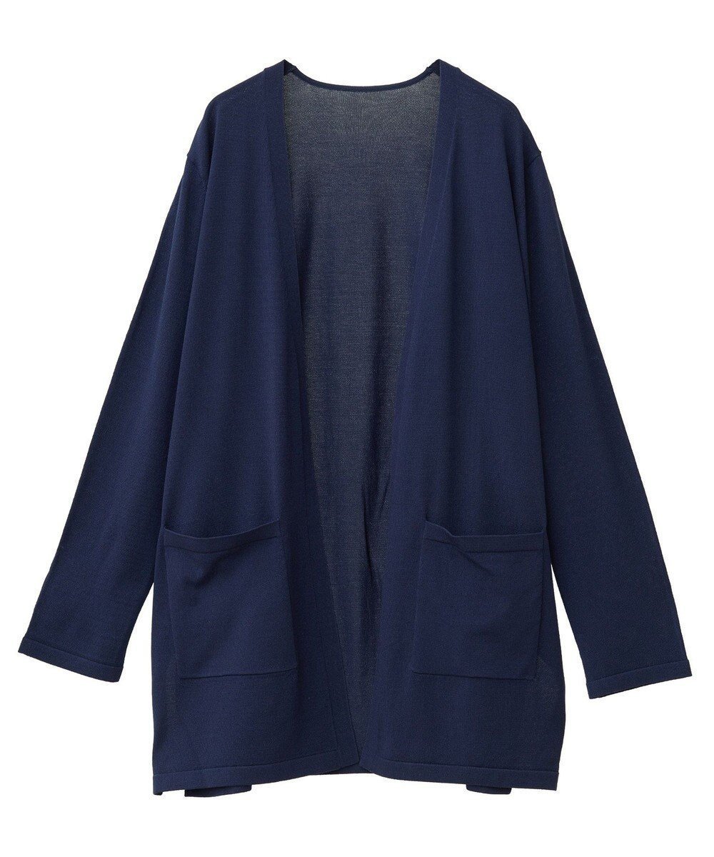 【イェッカ ヴェッカ/YECCA VECCA】のスリットミドル丈カーディガン インテリア・キッズ・メンズ・レディースファッション・服の通販 founy(ファニー) 　ファッション　Fashion　レディースファッション　WOMEN　トップス・カットソー　Tops/Tshirt　カーディガン　Cardigans　NEW・新作・新着・新入荷　New Arrivals　おすすめ　Recommend　カーディガン　Cardigan　シンプル　Simple　ストレート　Straight　スリット　Slit　ポケット　Pocket　ミドル　Middle　夏　Summer　春　Spring　S/S・春夏　Ss・Spring/Summer　Navy|ID: prp329100004522780 ipo3291000000031992669