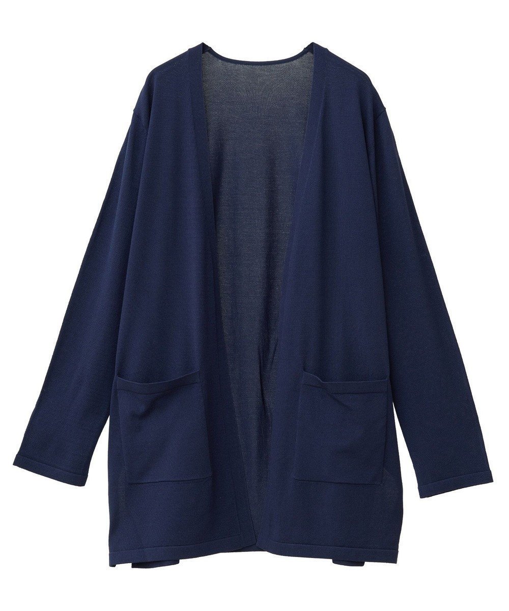 【イェッカ ヴェッカ/YECCA VECCA】のスリットミドル丈カーディガン インテリア・キッズ・メンズ・レディースファッション・服の通販 founy(ファニー) 　ファッション　Fashion　レディースファッション　Ladies' Fashion Online　トップス・カットソー　Tops/Tshirt　カーディガン　Cardigans　おすすめ　Recommend　カーディガン　Cardigan　シンプル　Simple　ストレート　Straight　スリット　Slit　ポケット　Pocket　ミドル　Middle　夏　Summer　春　Spring　S/S・春夏　Ss・Spring/Summer　Navy|ID: prp329100004522780 ipo3291000000032666394