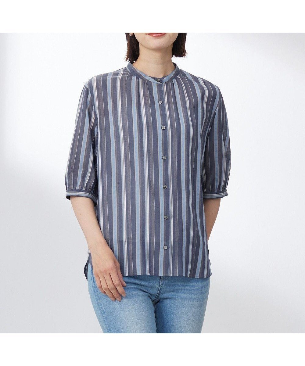【ジェイ プレス/J.PRESS】の【洗える】ランダムストライプ ブラウス 人気、トレンドファッション・服の通販 founy(ファニー) 　ファッション　Fashion　レディースファッション　WOMEN　トップス・カットソー　Tops/Tshirt　シャツ/ブラウス　Shirts/Blouses　春　Spring　洗える　Washable　カーディガン　Cardigan　キュプラ　Cupra　ギャザー　Gather　ストライプ　Stripe　チュニック　Tunic　ランダム　Random　ワッシャー　Washer　S/S・春夏　Ss・Spring/Summer　NEW・新作・新着・新入荷　New Arrivals　夏　Summer　 other-1|ID: prp329100004522782 ipo3291000000031992681