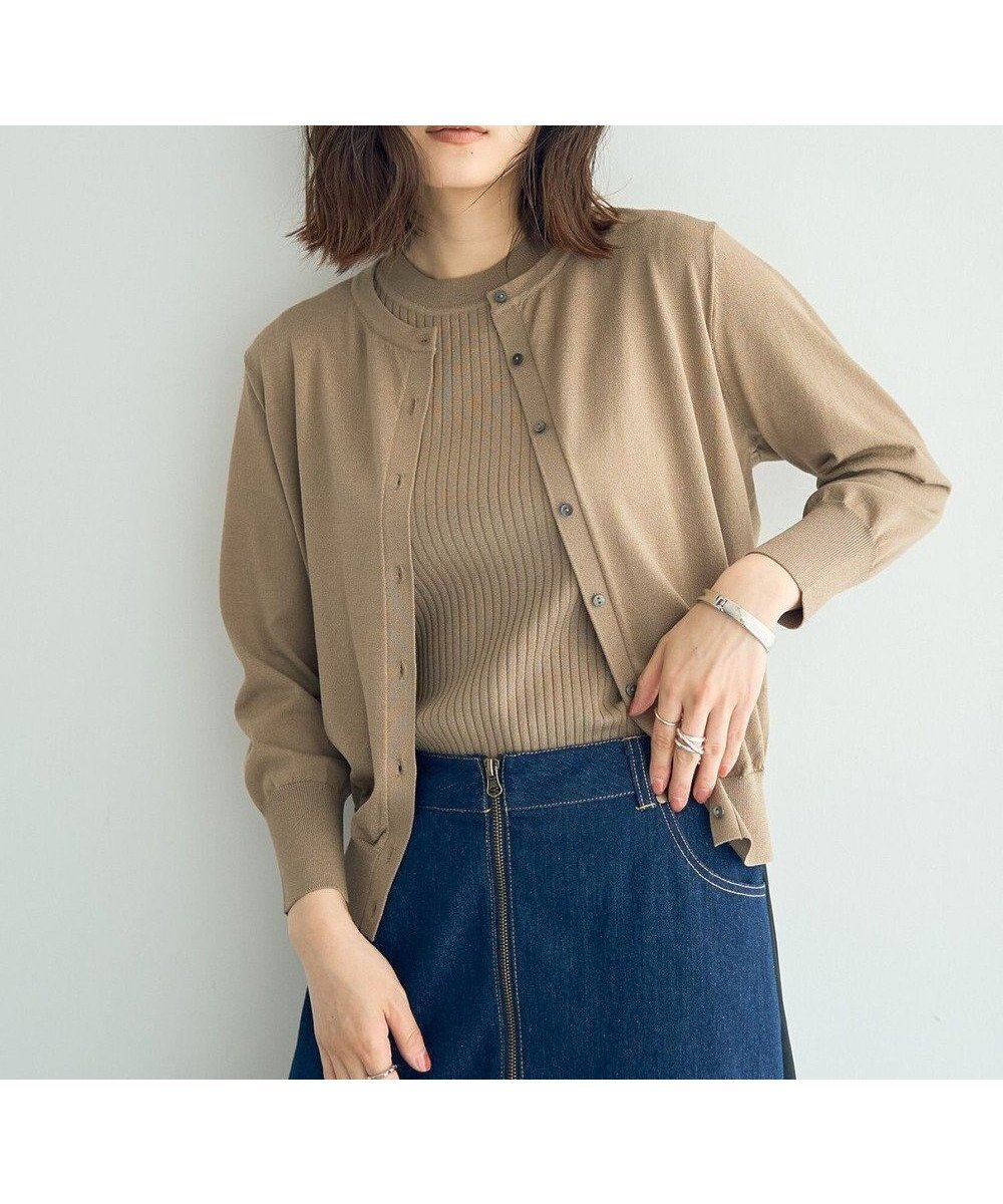 【イェッカ ヴェッカ/YECCA VECCA】のマシンウォッシャブルクルーネックカーディガン インテリア・キッズ・メンズ・レディースファッション・服の通販 founy(ファニー) 　ファッション　Fashion　レディースファッション　WOMEN　トップス・カットソー　Tops/Tshirt　カーディガン　Cardigans　NEW・新作・新着・新入荷　New Arrivals　おすすめ　Recommend　アンサンブル　Ensemble　カーディガン　Cardigan　ノースリーブ　No Sleeve　ベーシック　Basic　ポケット　Pocket　夏　Summer　春　Spring　S/S・春夏　Ss・Spring/Summer　Beige|ID: prp329100004522808 ipo3291000000031992848