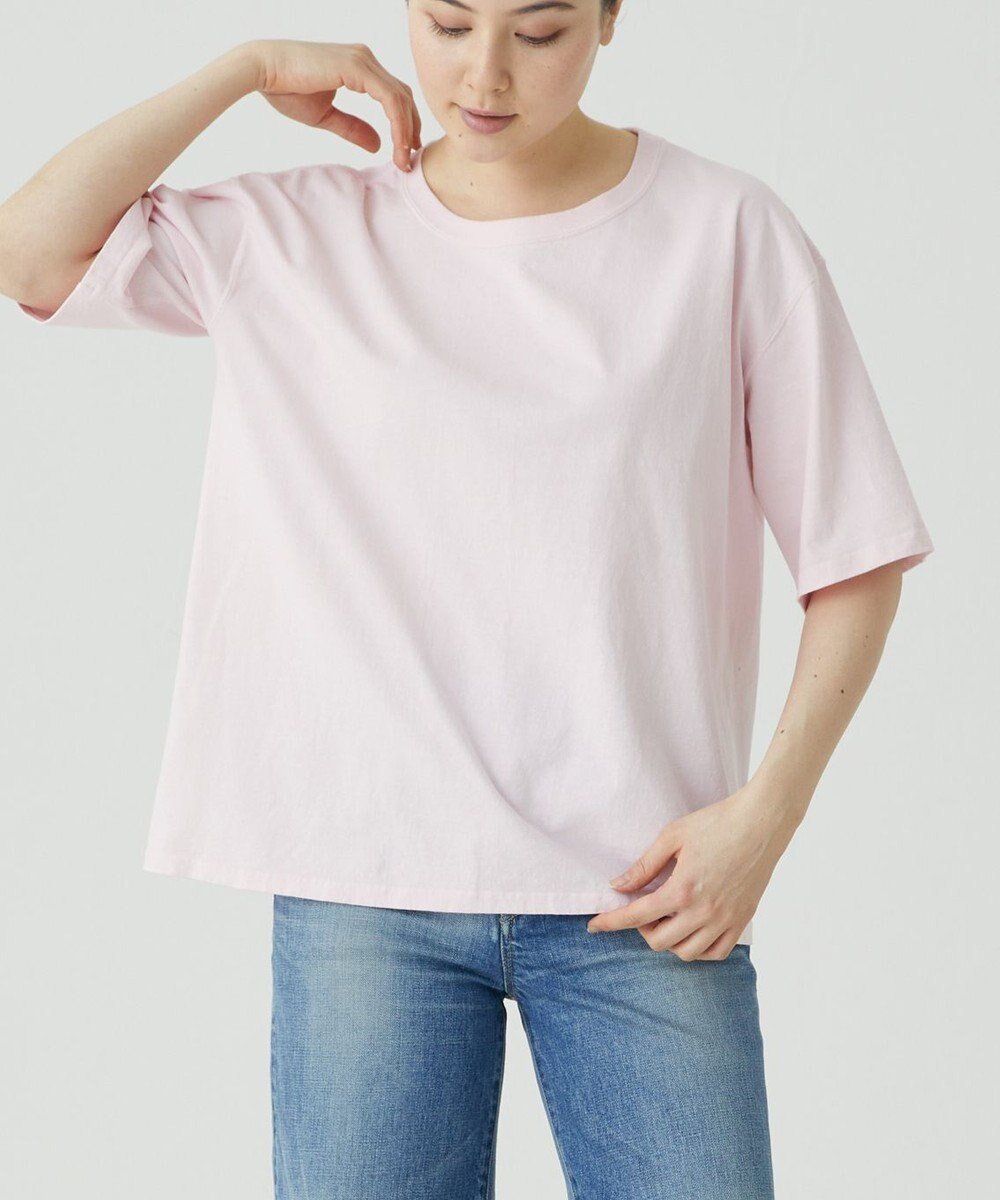 【サキュウ/caqu】の【洗える】caqu x GoodOn roundneck S/Stee シンプルゆったりフィットの半袖Tシャツ インテリア・キッズ・メンズ・レディースファッション・服の通販 founy(ファニー) 　ファッション　Fashion　レディースファッション　WOMEN　トップス・カットソー　Tops/Tshirt　シャツ/ブラウス　Shirts/Blouses　ロング / Tシャツ　T-Shirts　カットソー　Cut and Sewn　洗える　Washable　カットソー　Cut And Sew　シンプル　Simple　ジーンズ　Jeans　フィット　Fit　プレーン　Plane　半袖　Short Sleeve　リラックス　Relax　A/W・秋冬　Aw・Autumn/Winter・Fw・Fall-Winter　S/S・春夏　Ss・Spring/Summer　再入荷　Restock/Back In Stock/Re Arrival　NEW・新作・新着・新入荷　New Arrivals　夏　Summer　R.pink|ID: prp329100004522814 ipo3291000000031992891