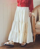 【アースミュージックアンドエコロジー/earth music&ecology】のスリットリボンティアードスカート Off White|ID: prp329100004522823 ipo3291000000031992937