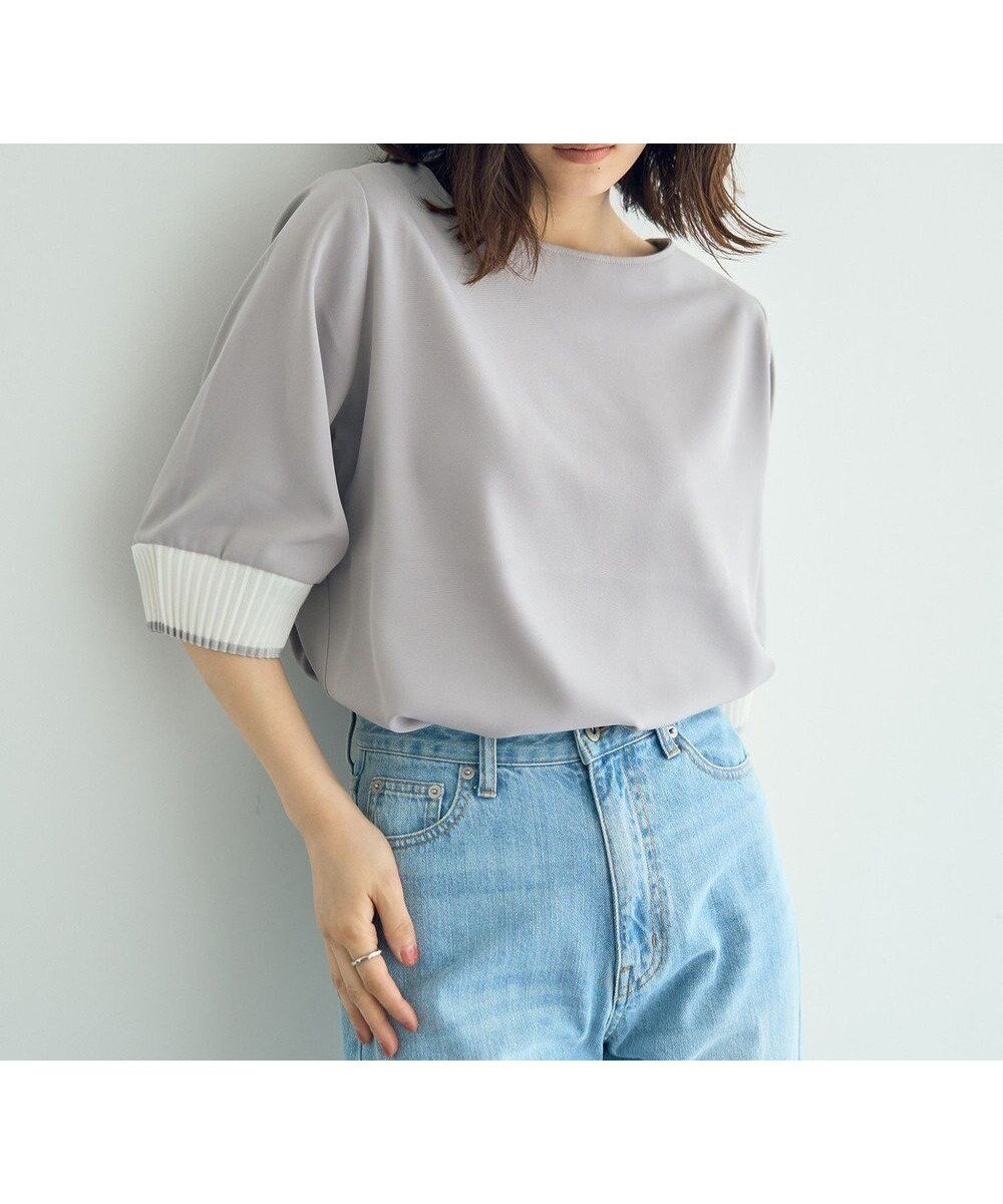 【イェッカ ヴェッカ/YECCA VECCA】の袖プリーツラウンドヘムブラウス インテリア・キッズ・メンズ・レディースファッション・服の通販 founy(ファニー) 　ファッション　Fashion　レディースファッション　WOMEN　トップス・カットソー　Tops/Tshirt　シャツ/ブラウス　Shirts/Blouses　NEW・新作・新着・新入荷　New Arrivals　シンプル　Simple　プリーツ　Pleats　ボックス　Box　ボトム　Bottom　ポケット　Pocket　夏　Summer　春　Spring　S/S・春夏　Ss・Spring/Summer　Light Gray|ID: prp329100004522826 ipo3291000000031992964