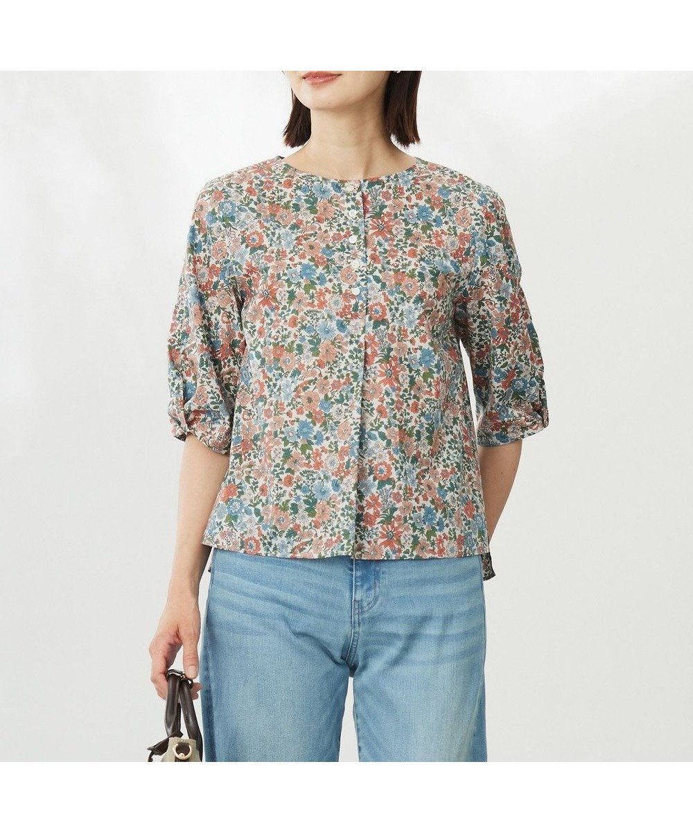 【ジェイ プレス/J.PRESS】の【洗える】LIBERTY ボートネック ブラウス インテリア・キッズ・メンズ・レディースファッション・服の通販 founy(ファニー) 　ファッション　Fashion　レディースファッション　Fashion for Women　トップス・カットソー　Cut & Sew Tops　シャツ・ブラウス・オフィスカジュアル　Elegant Blouses & Button-Ups　インド　Indian Textile　春　Spring　洗える　Machine Washable　コレクション　Collection, Seasonal Line　シンプル　Simple, Minimal　人気　Popular, Best Seller　フラワー　Flower, Floral　フロント　Front, Front Design　プリント　Print, Printed Pattern　ミックス　Mix, Mixed Style　リネン　Linen, Linen Fabric　A/W・秋冬　Autumn/Winter　S/S・春夏　SS, Spring/Summer, Warm Season　夏　Summer　エレガント 上品　Elegant　ピンク系|ID: prp329100004522833 ipo3291000000033604594