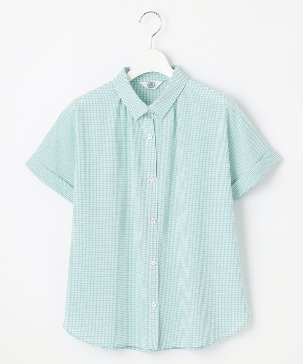 【ジェイ プレス/J.PRESS】の【洗える】SHEER ギンガム シャツ ブラウス インテリア・キッズ・メンズ・レディースファッション・服の通販 founy(ファニー) 　ファッション　Fashion　レディースファッション　WOMEN　トップス・カットソー　Tops/Tshirt　シャツ/ブラウス　Shirts/Blouses　NEW・新作・新着・新入荷　New Arrivals　ギャザー　Gather　ギンガム　Gingham　クラシカル　Classical　スリーブ　Sleeve　チェック　Check　フレンチ　French　エレガント 上品　Elegant　夏　Summer　春　Spring　S/S・春夏　Ss・Spring/Summer　洗える　Washable　秋　Autumn/Fall　オフ×アクアグリーン系|ID: prp329100004522835 ipo3291000000031993040