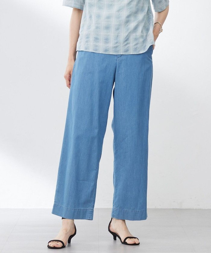 【ジェイ プレス/J.PRESS】の【洗える】4oz Light Denim ストレート パンツ インテリア・キッズ・メンズ・レディースファッション・服の通販 founy(ファニー) https://founy.com/ ファッション Fashion レディースファッション Ladies' Fashion Online パンツ Pants デニムパンツ Denim Pants インディゴ Indigo シルケット Mercerization ストレート Straight デニム Denim フィット Fit フロント Front ワイド Wide エレガント 上品 Elegant 再入荷 Restock/Back In Stock/Re Arrival 夏 Summer 春 Spring S/S・春夏 Ss・Spring/Summer 洗える Washable |ID: prp329100004522852 ipo3291000000032586206