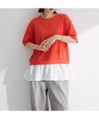 【グリーンパークス/Green Parks】の裾フリルドッキング5分袖プルオーバー Red|ID: prp329100004522858 ipo3291000000031993205