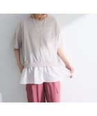 【グリーンパークス/Green Parks】の裾フリルドッキング5分袖プルオーバー Light Gray|ID: prp329100004522858 ipo3291000000032089914
