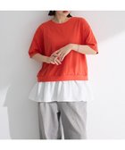 【グリーンパークス/Green Parks】の裾フリルドッキング5分袖プルオーバー Red|ID: prp329100004522858 ipo3291000000032089917