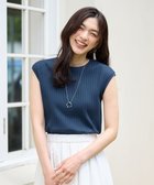 【エニィファム/any FAM】の【洗濯機可/接触冷感/UVカット】汗ジミ防止テレコノースリーブプルオーバー ダークブルー|ID: prp329100004522864 ipo3291000000032429700