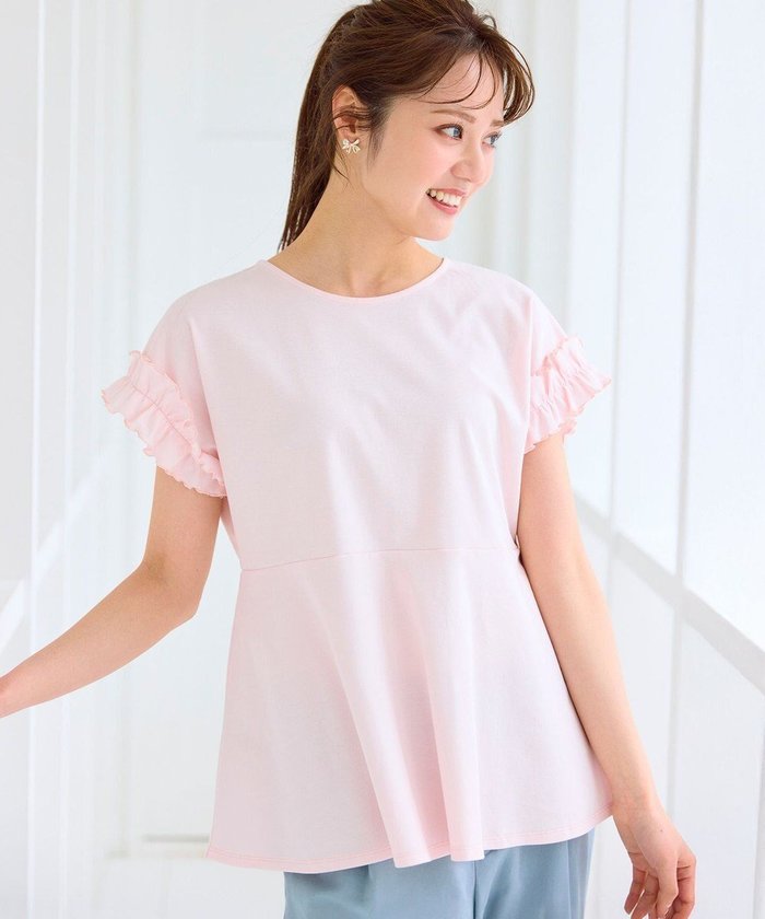 【フェルゥ/Feroux】の【汗ジミが目立たない】フリル袖ペプラムデザインTシャツ インテリア・キッズ・メンズ・レディースファッション・服の通販 founy(ファニー) https://founy.com/ ファッション Fashion レディースファッション WOMEN トップス・カットソー Tops/Tshirt シャツ/ブラウス Shirts/Blouses ロング / Tシャツ T-Shirts カットソー Cut and Sewn ボリュームスリーブ / フリル袖 Volume Sleeve NEW・新作・新着・新入荷 New Arrivals カットソー Cut And Sew ギャザー Gather シンプル Simple スリーブ Sleeve デコルテ Decolletage デニム Denim フェミニン Feminine フリル Frills フレンチ French ペプラム Peplum 夏 Summer 春 Spring S/S・春夏 Ss・Spring/Summer |ID: prp329100004522868 ipo3291000000031993261