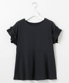 【フェルゥ/Feroux】の【汗ジミが目立たない】フリル袖ペプラムデザインTシャツ ブラック系|ID: prp329100004522868 ipo3291000000031993270