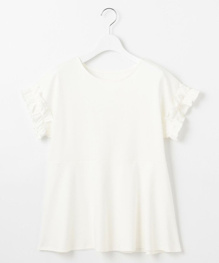 【フェルゥ/Feroux】の【汗ジミが目立たない】フリル袖ペプラムデザインTシャツ インテリア・キッズ・メンズ・レディースファッション・服の通販 founy(ファニー) https://founy.com/ ファッション Fashion レディースファッション Fashion for Women トップス・カットソー Cut & Sew Tops シャツ・ブラウス・オフィスカジュアル Elegant Blouses & Button-Ups ロングTシャツ・Tシャツ Longline T-Shirts & Tees カットソー・ベーシックTシャツ Cut-and-Sewn Tops / Stretch Tees & Basics ボリューム袖・フリルスリーブブラウス Voluminous & Ruffle Sleeves / Puffy Sleeve Tops カットソー Cut and Sewn Top ギャザー Gathered, Ruffled シンプル Simple, Minimal スリーブ Sleeve, Long Sleeve / Short Sleeve デコルテ Décolleté, Neckline デニム Denim, Jeans Material フェミニン Feminine, Girly フリル Frill, Ruffle フレンチ French, French Style ペプラム Peplum, Flared Hem 夏 Summer 春 Spring S/S・春夏 SS, Spring/Summer, Warm Season |ID: prp329100004522868 ipo3291000000032575243