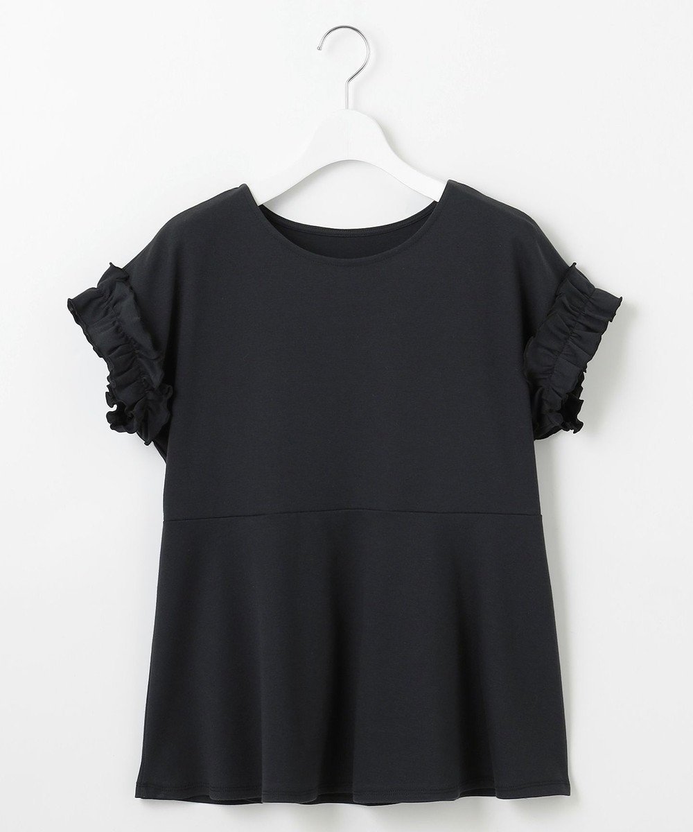 【フェルゥ/Feroux】の【汗ジミが目立たない】フリル袖ペプラムデザインTシャツ インテリア・キッズ・メンズ・レディースファッション・服の通販 founy(ファニー) ファッション Fashion レディースファッション Fashion for Women トップス・カットソー Cut & Sew Tops シャツ・ブラウス・オフィスカジュアル Elegant Blouses & Button-Ups ロングTシャツ・Tシャツ Longline T-Shirts & Tees カットソー・ベーシックTシャツ Cut-and-Sewn Tops / Stretch Tees & Basics ボリューム袖・フリルスリーブブラウス Voluminous & Ruffle Sleeves / Puffy Sleeve Tops カットソー Cut and Sewn Top ギャザー Gathered, Ruffled シンプル Simple, Minimal スリーブ Sleeve, Long Sleeve / Short Sleeve デコルテ Décolleté, Neckline デニム Denim, Jeans Material フェミニン Feminine, Girly フリル Frill, Ruffle フレンチ French, French Style ペプラム Peplum, Flared Hem 夏 Summer 春 Spring S/S・春夏 SS, Spring/Summer, Warm Season ブラック系|ID: prp329100004522868 ipo3291000000033588689