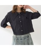 【アースミュージックアンドエコロジー/earth music&ecology】のビッグカラー刺繍ブラウス Black|ID: prp329100004522872 ipo3291000000031993290