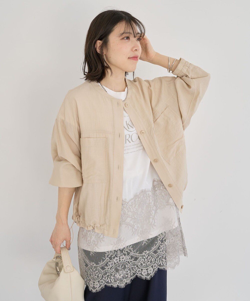【グリーンパークス/Green Parks】のシア‐シャツブルゾン インテリア・キッズ・メンズ・レディースファッション・服の通販 founy(ファニー) 　ファッション　Fashion　レディースファッション　Fashion for Women　アウター　Coat / Outerwear Collection　ブルゾンジャケット・スポーティアウター　Blouson Jackets　トップス・カットソー　Cut & Sew Tops　シャツ・ブラウス・オフィスカジュアル　Elegant Blouses & Button-Ups　おすすめ　Recommended / Our Picks　フォルム　Silhouette, Form　ブルゾン　Blouson, Bomber Jacket　ヘムライン　Hemline, Bottom Cut　ボックス　Boxy, Box Shape　ポケット　Pocket, Pocket Detail　ワイド　Wide, Wide Fit　ワッシャー　Washer, Crinkled Finish　エレガント 上品　Elegant　再入荷　Restock / Back in Stock　夏　Summer　春　Spring　S/S・春夏　SS, Spring/Summer, Warm Season　Light Beige|ID: prp329100004522881 ipo3291000000031993340