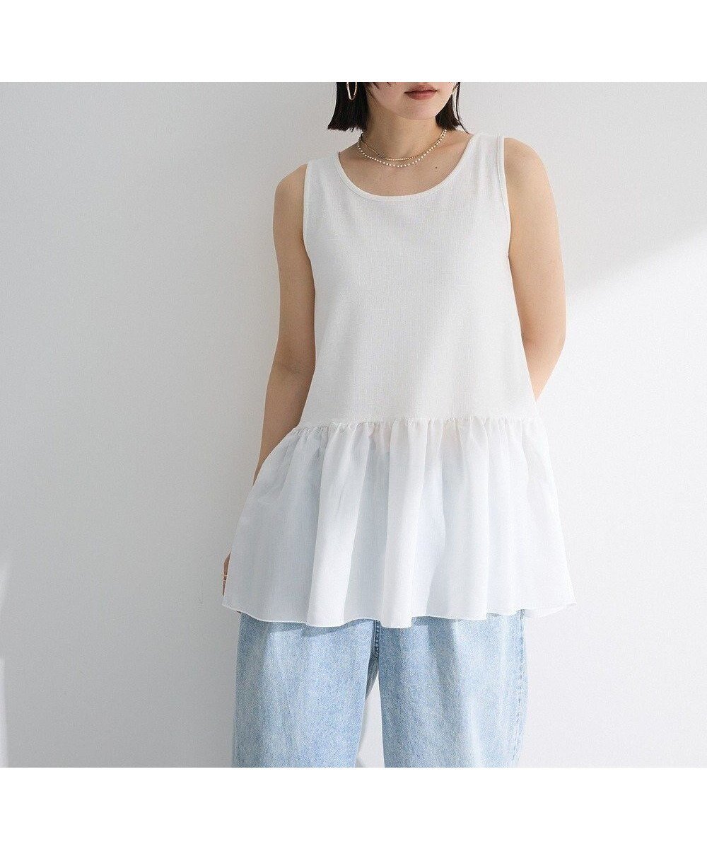 【グリーンパークス/Green Parks】の裾フリルタンクトップ 人気、トレンドファッション・服の通販 founy(ファニー) 　ファッション　Fashion　レディースファッション　WOMEN　トップス・カットソー　Tops/Tshirt　キャミソール / ノースリーブ　No Sleeves　NEW・新作・新着・新入荷　New Arrivals　おすすめ　Recommend　エアリー　Airy　キャミソール　Camisole　ストレッチ　Stretch　タンク　Tank　ドッキング　Docking　フィット　Fit　フリル　Frills　フレア　Flare　ポケット　Pocket　夏　Summer　春　Spring　S/S・春夏　Ss・Spring/Summer　 other-1|ID: prp329100004522896 ipo3291000000031993426