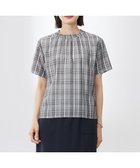 【ジェイ プレス/J.PRESS】の【洗える】シアーストライプ&チェック ブラウスライク カットソー グレーチェック系|ID: prp329100004522921 ipo3291000000033572251