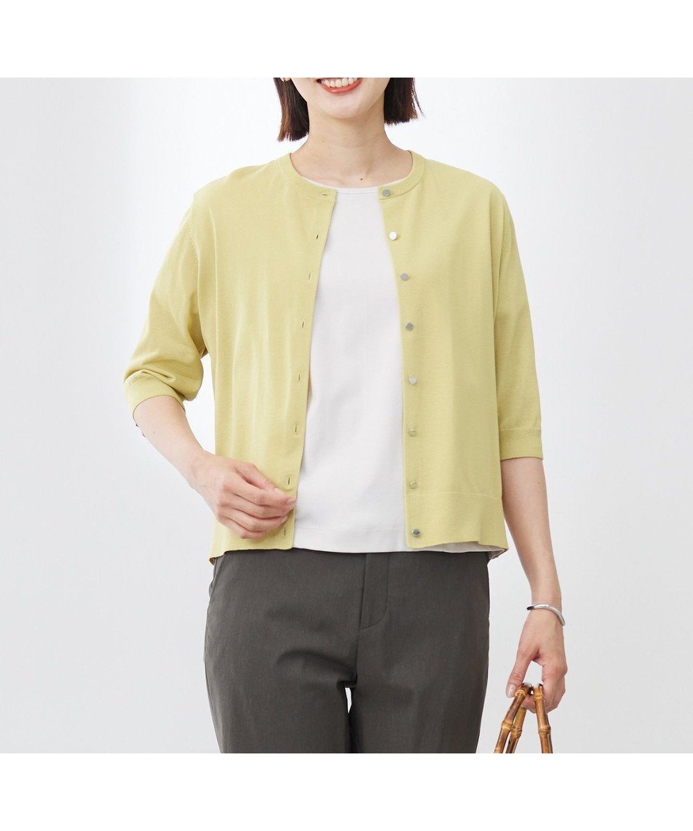 【ジェイ プレス/J.PRESS】の【洗える・抗菌防臭】COTTON ACETATE DRY クルーネック カーディガン インテリア・キッズ・メンズ・レディースファッション・服の通販 founy(ファニー) 　ファッション　Fashion　レディースファッション　Fashion for Women　トップス・カットソー　Cut & Sew Tops　カーディガン・羽織り　Layered Style Cardigans　春　Spring　洗える　Machine Washable　カーディガン　Cardigan, Knitwear　抗菌　Antibacterial, Bacteria-Resistant　スリーブ　Sleeve, Long Sleeve / Short Sleeve　バランス　Balance, Style Balance　フレンチ　French, French Style　フロント　Front, Front Design　S/S・春夏　SS, Spring/Summer, Warm Season　夏　Summer　ピスタチオ系|ID: prp329100004522926 ipo3291000000033642439