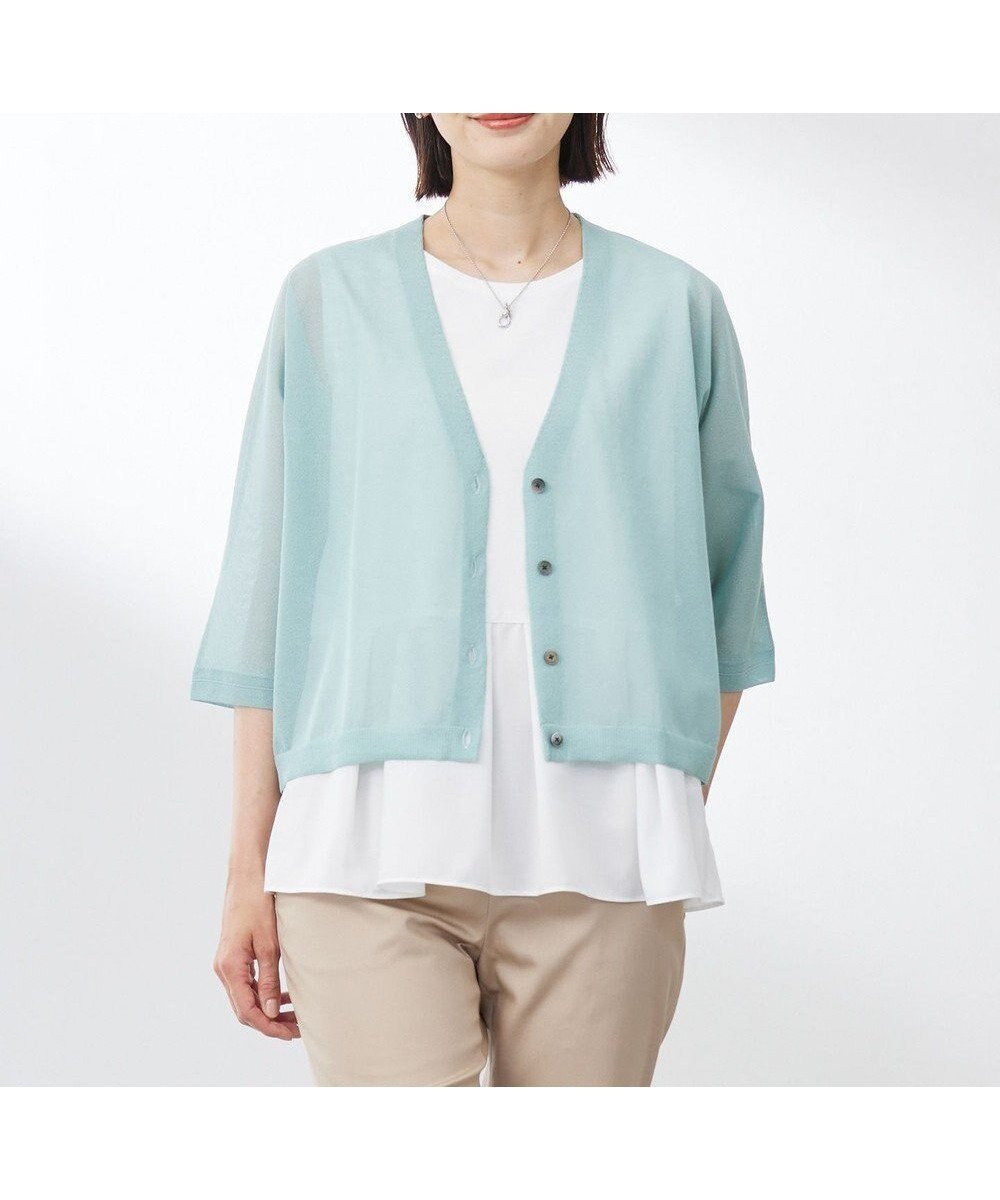 【ジェイ プレス/J.PRESS】の【WEB限定カラーあり・洗える】SHEER LIGHT KNIT Vネック カーディガン インテリア・キッズ・メンズ・レディースファッション・服の通販 founy(ファニー) 　ファッション　Fashion　レディースファッション　WOMEN　トップス・カットソー　Tops/Tshirt　ニット　Knit Tops　カーディガン　Cardigans　Vネック　V-Neck　春　Spring　洗える　Washable　カーディガン　Cardigan　シアー　Sheer　シルク　Silk　ドレープ　Drape　羽織　Haori　S/S・春夏　Ss・Spring/Summer　NEW・新作・新着・新入荷　New Arrivals　夏　Summer　エレガント 上品　Elegant　ビジネス 仕事 通勤　Business　アクアグリーン系|ID: prp329100004522931 ipo3291000000031993631