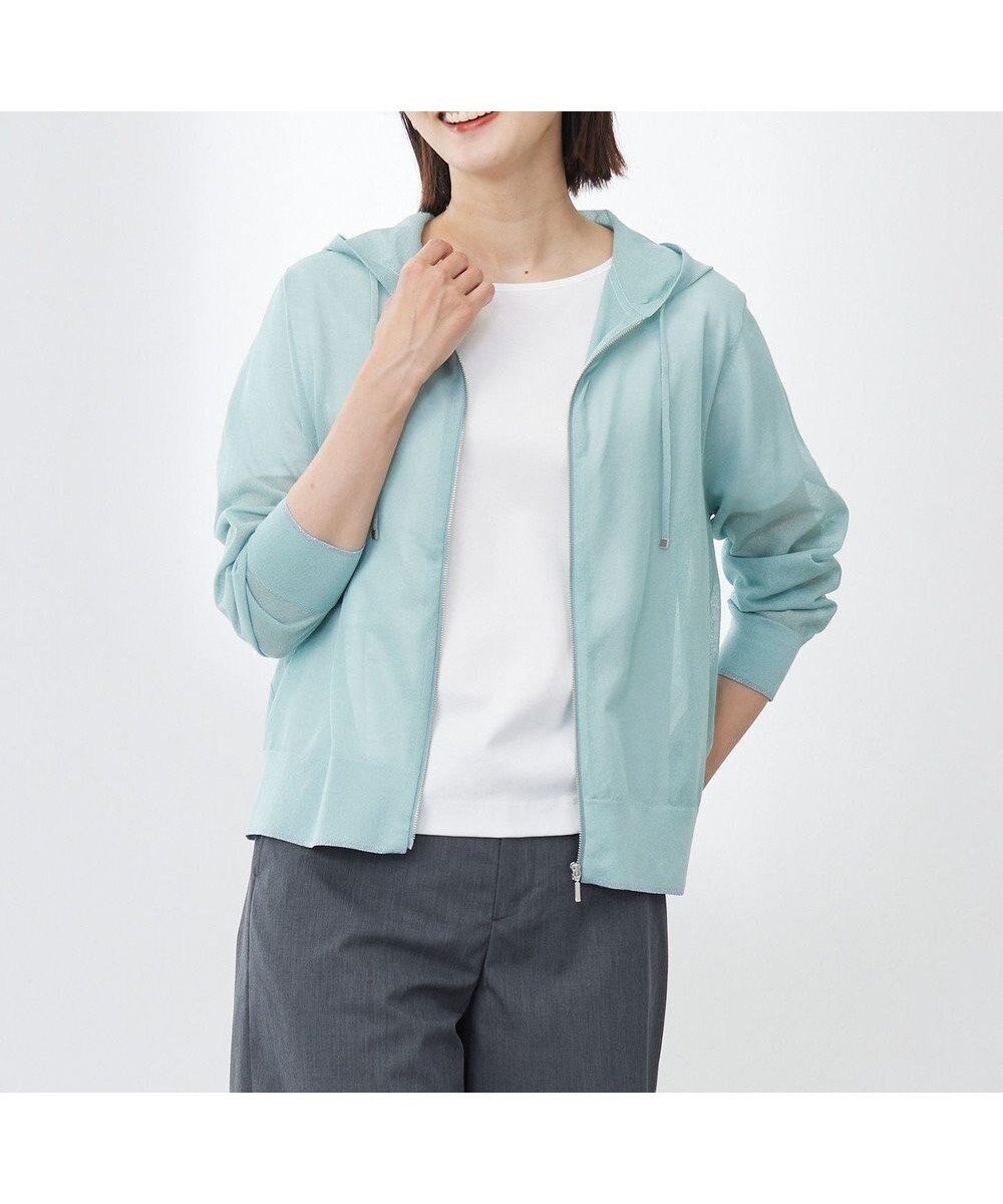 【ジェイ プレス/J.PRESS】の【WEB限定カラーあり・洗える】SHEER LIGHT KNIT ラメ パーカー インテリア・キッズ・メンズ・レディースファッション・服の通販 founy(ファニー) 　ファッション　Fashion　レディースファッション　WOMEN　トップス・カットソー　Tops/Tshirt　ニット　Knit Tops　パーカ　Sweats　春　Spring　洗える　Washable　シアー　Sheer　シルク　Silk　ドレープ　Drape　パーカー　Hoodie　S/S・春夏　Ss・Spring/Summer　NEW・新作・新着・新入荷　New Arrivals　夏　Summer　エレガント 上品　Elegant　アクアグリーン系|ID: prp329100004522932 ipo3291000000031993649