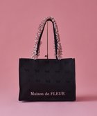 【メゾンドフルール/Maison de FLEUR】のリボン柄ジャカードスクエアトートMバッグ Black|ID: prp329100004522944 ipo3291000000031993708