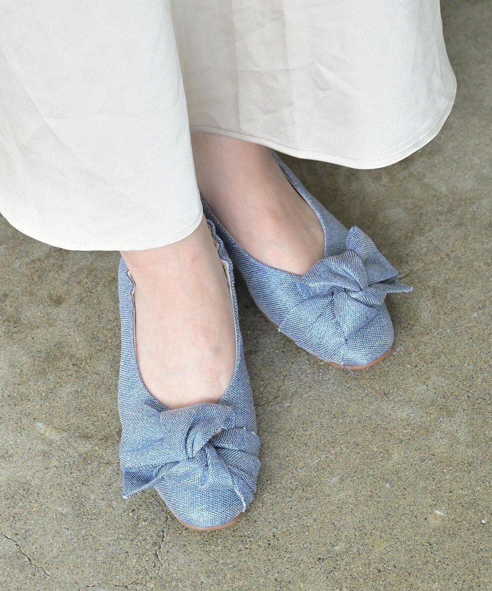 【ヌーベルローブオウ/nouvelleRobe Ou】の新色追加【本革・高反発】Heel Round Ribbon ヒールパンプス インテリア・キッズ・メンズ・レディースファッション・服の通販 founy(ファニー) 　ファッション　Fashion　レディースファッション　Fashion for Women　クッション　Cushion, Throw Pillow　ファブリック　Fabric, Textile　フィット　Fit, Slim Fit　フェミニン　Feminine, Girly　リボン　Ribbon, Bow　再入荷　Restock / Back in Stock　おすすめ　Recommended / Our Picks　ネイビーファブリック|ID: prp329100004522961 ipo3291000000032731171