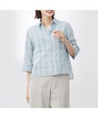 【ジェイ プレス/J.PRESS】の【洗える】SHEER チェック シャツ ブラウス アクアグリーン系|ID: prp329100004522966 ipo3291000000032388353