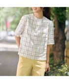 【ジェイ プレス/J.PRESS】の【洗える】SHEER チェック フレアスリーブ ブラウス ホワイト×ブラック系|ID: prp329100004522968 ipo3291000000032289179