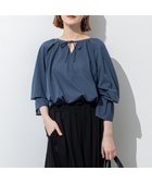 【23区/NIJYUSANKU】の【洗える】クリアトリコットジャージー ギャザーデザイン カットソー ダークブルー系|ID:prp329100004522973