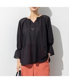 【23区/NIJYUSANKU】の【洗える】クリアトリコットジャージー ギャザーデザイン カットソー ブラック系|ID:prp329100004522973