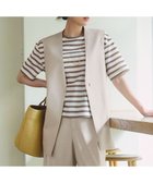 【23区/NIJYUSANKU】の【洗える】シアーフライスボーダー Tシャツ オフ×モカ|ID:prp329100004522975