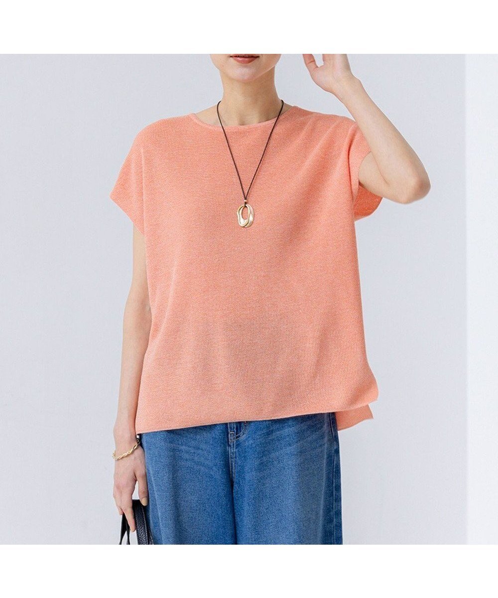 【23区/NIJYUSANKU】の【洗える】シャイニーシアー オーバーサイズ ニット インテリア・キッズ・メンズ・レディースファッション・服の通販 founy(ファニー) ファッション Fashion レディースファッション Fashion for Women トップス・カットソー Cut & Sew Tops ニット Knit Tops & Sweaters オレンジ Orange 春 Spring 洗える Machine Washable 畦 Ribbed Knit コンパクト Compact, Small Size セーター Sweater, Knitwear 人気 Popular, Best Seller ベーシック Basic, Essential ボトム Bottoms, Lower Wear ラウンド Round, Round Neck S/S・春夏 SS, Spring/Summer, Warm Season 夏 Summer 旅行 Travel 2025年 2025 2025春夏・S/S Spring/Summer 2025 SS25 ライトオレンジ系|ID: prp329100004522989 ipo3291000000034498274