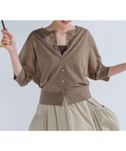 【23区/NIJYUSANKU】の【前後着用可能/洗える】シャイニーシアー 5分袖 カーディガン ブラウン系|ID:prp329100004522991
