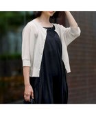 【23区/NIJYUSANKU】の【前後着用可能/洗える】シャイニーシアー 5分袖 カーディガン アイボリー系|ID:prp329100004522991