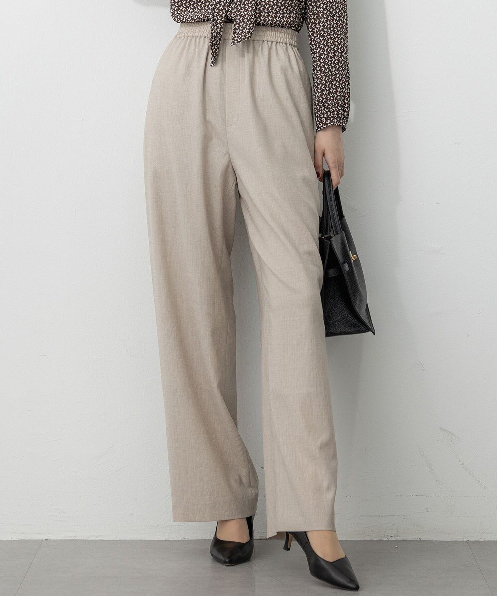 【23区/NIJYUSANKU】の【洗える】トリアセスラブストレッチ ワイド パンツ インテリア・キッズ・メンズ・レディースファッション・服の通販 founy(ファニー) 　ファッション　Fashion　レディースファッション　Fashion for Women　パンツ　Pants & Trousers　春　Spring　洗える　Machine Washable　ストレッチ　Stretch, Stretchy Fabric　セットアップ　Set-Up, Coordinated Outfit　リネン　Linen, Linen Fabric　ワイド　Wide, Wide Fit　S/S・春夏　SS, Spring/Summer, Warm Season　おすすめ　Recommended / Our Picks　夏　Summer　2025年　2025　2025-2026秋冬・A/W　Autumn/Winter 2025–26 AW25–26　ベージュ系|ID: prp329100004523004 ipo3291000000035636044